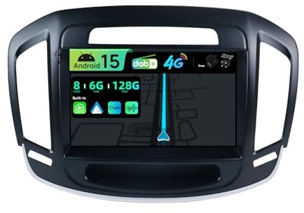 BXLIYER -[Eingebaut 4G DAB]- 6G+128G - Autoradio für Buick Regal/Opel Insignia (2014-2017) - Android 15 Radio - Carplay/Android Auto - Kamera + MIC - QLED 9 Zoll 2 Din 8-Core - Lenkradsteuerung HDMI