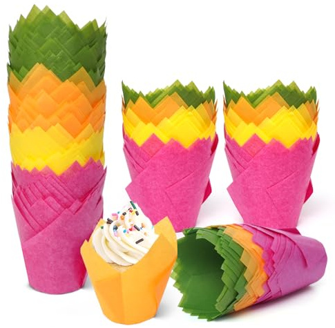 200 Stück Muffinförmchen Papier–Muffins Papierförmchen für Hochzeit & Party | Natürliches Ungebleichtes Cupcake Formen Papiers, Standardgröße Backförmchen Papier