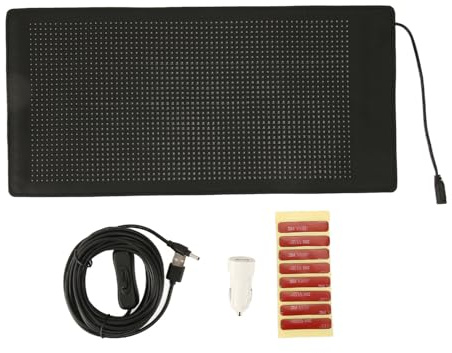ANKROYU Programmierbares LED-Display-Schild, APP-Steuerung, 5 V, USB, 12–24 V, Auto-Stecker, anpassbare Lauftext-Animation, RGB-Lichter für Auto-Windschutzscheibe, Schaufenster, He