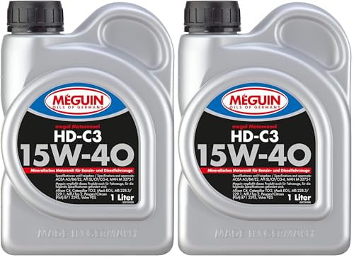 Meguin Megol HD-C3 SAE 15W-40 | 1 L | mineralisches Motoröl | Art.-Nr.: 4729 (Packung mit 2)