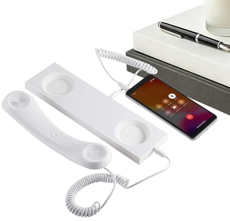 Retro Telephone Handset - Type C Portable Fixed Phone with Microphone and Broadband Speaker for Retro Phone - for Home Office School Video Conference