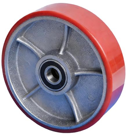 harayaa Volant de rechange résistant à l'usure pour transpalette manuel hydraulique 180 mm x 50 mm avec roulements, Roue Rouge En Pu