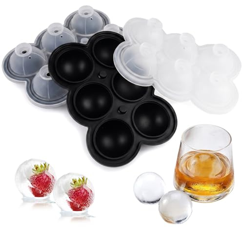 2 Pezzi Cubetti Ghiaccio Silicone Rotondo Sfera, Palle di Ghiaccio da 4,7cm | Grande Ghiaccio Stampo Cubetti Silicone Rotondo Sfera, Senza BPA e Riutilizzabili, per Whisky Cocktail Vino e Altre Bevande