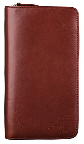 CalcCase Original Schutztasche Executive - Schutztasche für Grafikrechner aus braunem Rindsleder, edle Taschenrechner- Hülle - Premium-Leder Hülle passend für alle gängigen Taschenrechner