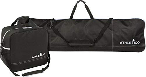 Athletico zweiteiliges Snowboard und Tasche Combo | Store & Transport Snowboard bis 165 cm und Stiefel bis Größe 12,5 | inkl. 1 Snowboard Tasche & 1 Tasche Größe L schwarz