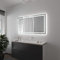 SARAR Badspiegel Spiegel Badezimmerspiegel mit schmaler rundum LED-Beleuchtung 170x90 cm Made in Germany eckiger Wandspiegel Mirror Spiegel Bad mit Licht auf Maß Toulon