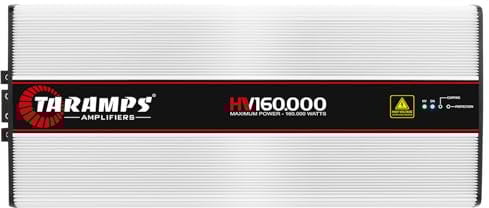 Taramps HV 160.000 Chipeo High Voltage Amplifier 0.25 Ohm 160000 Watts Rms 1 Channel with 24 Batteries 300VDC Output Power Monoblock Car Audio Class D