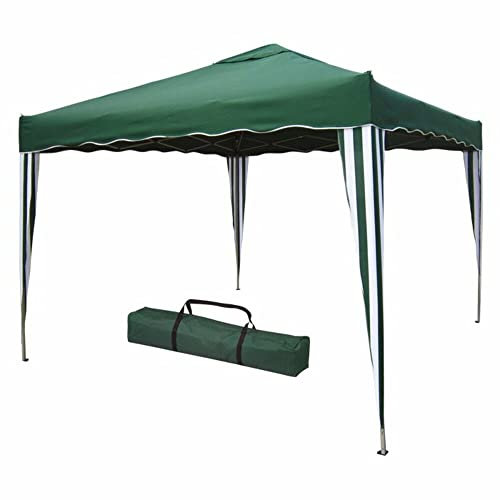 VERDELOOK Gazebo Pieghevole in Metallo con Copertura in Poliestere, 3x3 m, Verde