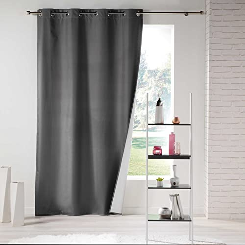 douceur d'Intérieur Ösenvorhang, 140 x 260 cm, Polyester, einfarbig, Icemount, Anthrazit