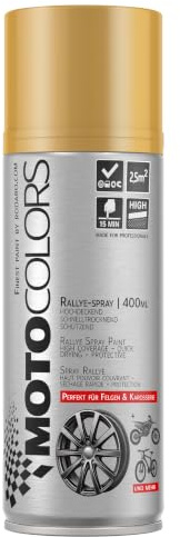 MotoColors Autolack Spray 400ml – Sprühlack für Karosserie, Felgen & Anbauteile | Hochdeckender Farbspray, schnelltrocknend, wetterfest - Felgengold