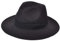 Lanzom Sombrero de paja para mujer, estilo panamá, con ala ancha, plegable, para playa, con protección solar 50+ - negro - Talla única
