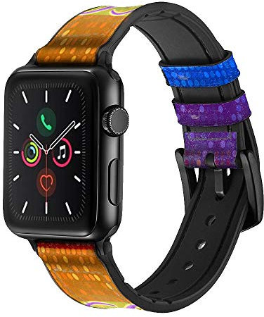 Innovedesire Rainbow LGBT Gay Pride Flag Cinturino in Pelle e Silicone Smartwatch per Apple Watch iWatch Taglia 38mm/40mm