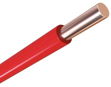 WITTKOWARE H07V-U Elektro Schaltdraht starr (PVC Einzeladerleitung), Kupfer, 1,5mm², Kabellänge 100m, Farbe Isolierung rot