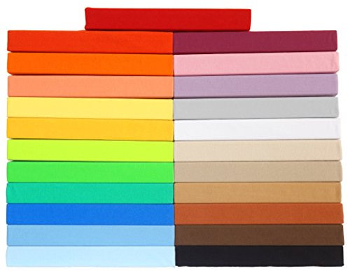 Gerald Wittmann Lot de 2 Drap Housse Jersey Stretch, pour Lit 1 Personne, 100% Coton, Rose/Flieder, 90x190-100x200 cm