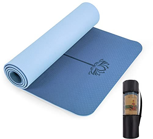 UMINEUX Yoga Mat Extra Thick 1/3'' Non Slip Yoga Mats for Women with Alignment Marks Eco Friendly TPE Fitness Exercise Mat with Carrying Strap & Storage Bag