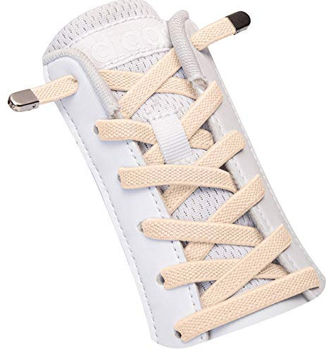 SULPO - Lacci elastici, con chiusura in metallo, beige., Taglia unica