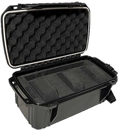 RENITOR Premium Triple Watch Travel Case Storage Box for 3 watches | ABS Ultimate Protection Waterproof Shockproof | Fits all Wristwatches & Smart watches up to 55mm | Cleaning Cloth Included (Black)