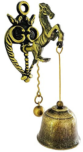 Tiardey Vintage Metall Türklingel Retro/Klassisch Magnetische Windspiele Dekoration für Ladenbesitzer,Wand Tür Ornamente Indoor Outdoor-Pferd