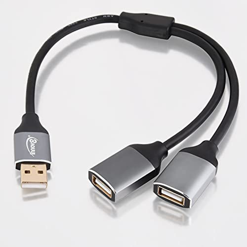 Innov8 USB 2.0 A Male to Dual Female Fast Charging Y Splitter Cable - 0.3m, Supports Data and Power / Power Only