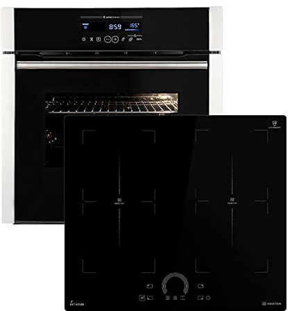 Conjunto: 60cm Horno electrico empotrable EB8016ED + 59cm Placa induccion IH85904FZ | Catálisis | Rotisserie | Función Pizza | Parrilla | Aire caliente | Extracciones telescópicas | SET8016IH594FZ