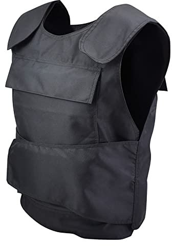 PAPIKOOL Tactical Vest, Airsoft Tactical Stab Proof Vest BulletProof Body Armor Carrier Security Equipment One Size (No Plate) (Color : Black, Size : One Size)