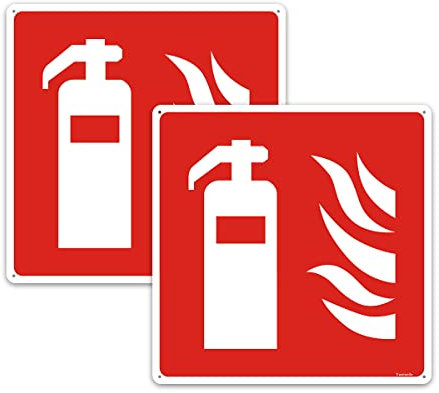 2 Stück Schild Feuerlöscher,Alu 30x30cm mit UV-Schutz