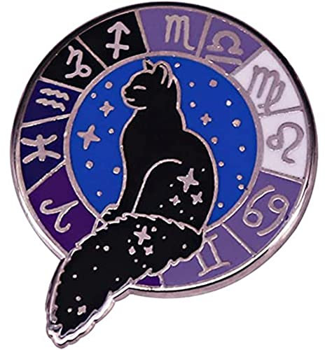 Sternbild-Symbol-Brosche, schwarze Katze, Anstecknadel, Modeschmuck für Astronomie, Sternbild, Liebhaber, Rucksack, Hüte, Kleidung, Ornament, Kupfer, Emaille, Metall, Gummi