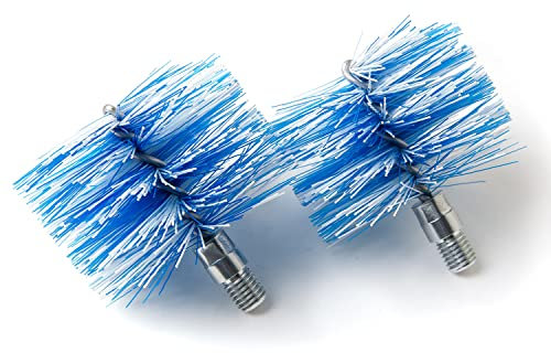 BARETTO Brosse Remplacement pour Kit Nettoyage Poêle à Granulés, Pack 2 Brosses Flex en Nylon, Adaptées aux Conduits Courbés