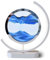 LZH FILTER Mouvement Liquide d'art de Sable Dynamique 3D, Cadre de Sable en Verre Rond Paysage de Bureau Relaxant, Kinetic Art Quicksand Peinture avec Lumière LED