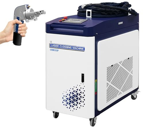 Limpiador láser de eliminación de óxido de 3000 W con cable de 20 m, máquina de limpieza láser móvil para eliminación de óxido de pintura al óleo de metal, 380 V, láser de 3 fases automóviles