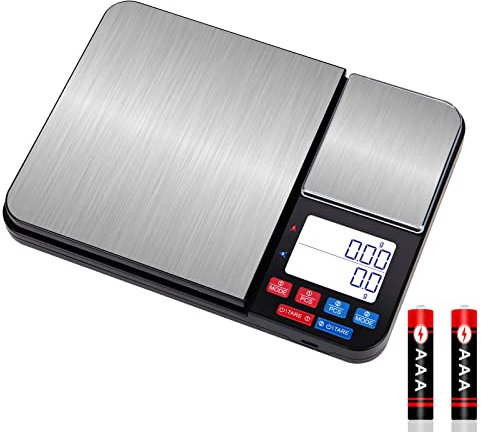 Benechef Dual Platform Digital Kitchen Aid Scale, 11lb/5kg and 1.1lb/500g, 0.1g/0.01gHigh Precision, for Cooking, Baking, and Food Weighing (Batteries Included)