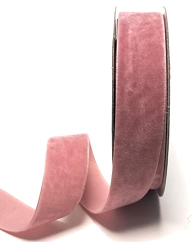 s.dekoda Dekoband Samt 10m x 25mm Altrosa Samtband Samtborte Schleifenband [D1244-107]
