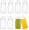 Gunwon 8-Pack 100ml Clear Reusable Plastic Shot Bottles With Lids for Beverages (White Lid)