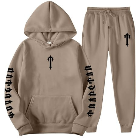Generisch Trainingsanzug Herren Tlow Baggy Jeans Jungs Off White Minus Two Cargo Jogging Anzüge Männer Hoodrich Anzug Nofs Tracksuit Hosen Mit Schrift Vorne Jogginganzugherren (C003,M)