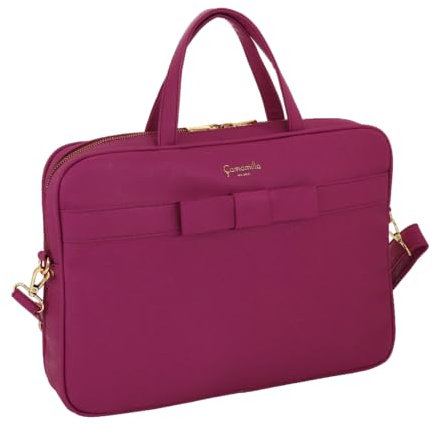 Camomilla Milano Borsa a Mano porta PC Donna, Borsa Computer Donna, Borsa per Pc 14-16 pollici, Borsa Laptop 14-16 pollici, Similpelle, Collezione Nice Office, Colore Fucsia