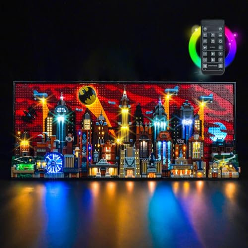 LocoLee Licht Kompatibel mit Lego Batman: Die Zeichentrickserie Gotham City 76271, Nur Lichter Set - Kein Modell, Fernbedienung Version Licht Beleuchtungs Compatible with Lego 76271