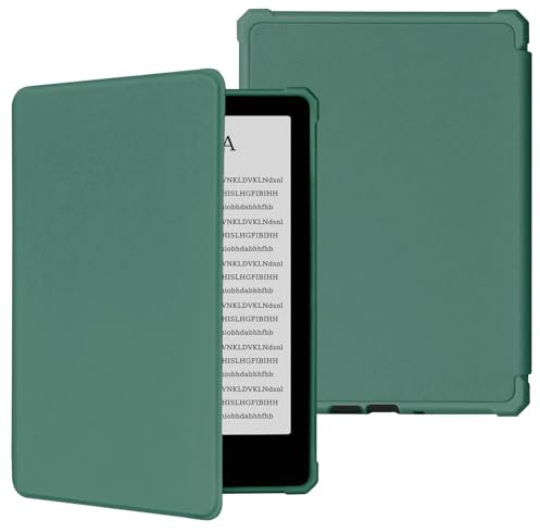 TQQ Kindle Paperwhite Case 6.8 inch (Compatible with 11th Generation 2021 Release), Slim and Lightweight Cover, Full Protection, Auto Sleep/Wake, Magnetic Closure, Dark Green