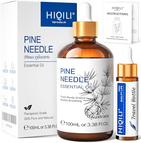 HIQILI 100ML Aceite Esencial de Pino,100% Puro Natural de Primera Calidad,para Difusor Piel Fabricación de Velas