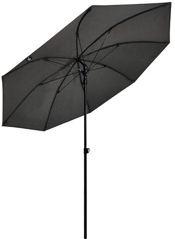 Baser - Sombrilla de balcón de 2 metros con altura ajustable e inclinable/inclinable - 240 g de poliéster teñido con solución, varillas de fibra de vidrio flexibles, resistente al viento y certificado