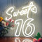 Sweet 16 Neonschild für Wanddekoration, personalisierbar, 16 LED-Lichter, süßes Mädchen, Schlafzimmer, Happy Birthday, Party, Wanddekoration, Partygeschenk, Warmweiß