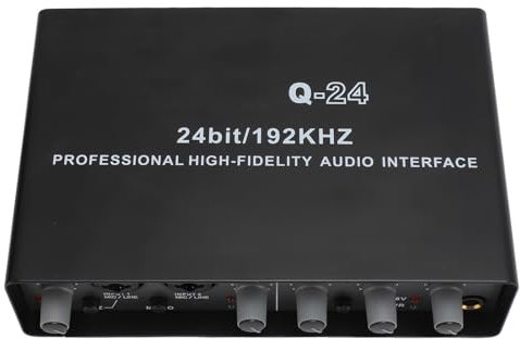 USB Audio Schnittstelle mit MIC Anschluss, Eingang/Ausgang, TRS Ausgang, 24Bit 192kHz Sound Schnittstelle,Echtzeitüberwachung,Rauschunterdrückung,48V Phantomspeisung