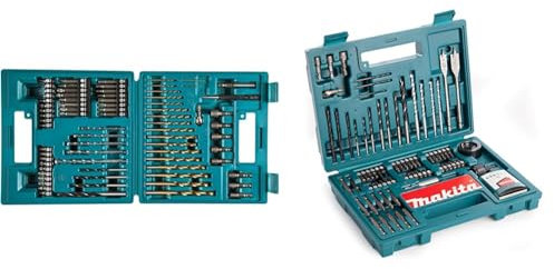 Makita B-49373 Drill and Screw Bit, 18 V, Blue, Set of 75 Piece & B-53811 Drill & Screwdriver Bit Accessory Set (100 Piece), Multi-Colour, Set of 100