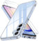 FLLAO Klar Handyhülle für Samsung Galaxy A25 5G Hülle und 2 Schutzfolie, mit Kameraschutz [Militärnorm Schutz] Hard PC Rückseite TPU Bumper Hülle für Samsung Galaxy A25 5G - Transparent