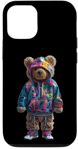 iPhone 13 Colorful Teddy Bear Men Women Kids Hip Hop Case
