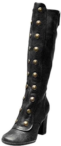 Botas por encima de la rodilla para mujer, color negro, con cremallera, botas altas y con cordones, botas altas por la rodilla con suela gruesa, botas largas con cordones, forradas cálidas, elegantes,