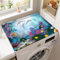 Waschmaschinen Wäschetrockner Kühlschränke Staubschutz Sonnenschutzmatte,Küche Dekorativ,Bad Teppiche,Abflussmatte,Trocknende Saugfähige Kaffeetischunterlage,3D Tier Druck (Blau Delphin,50x60 cm)