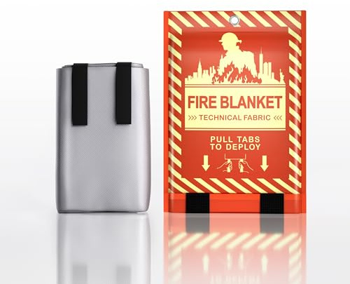 NatureAqua Glow-in-The-Dark Emergency Fire Blanket - 3 Ply Glass Fibre Fabric, 2 Side Silicone Coated - 40 x 40 - Green - 1 Count