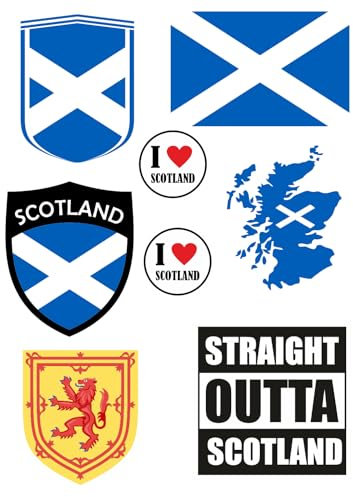 Daged Schottland Aufkleber Karte 8 Stück - PKW Auto Sticker Motorrad Biker Flagge Fahne Vinyl AKN