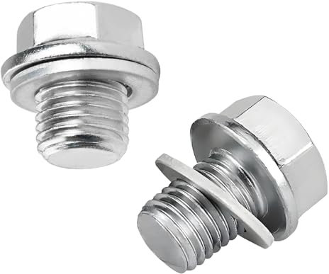 Xiciki 2 Stück ölablassschraube M12 x 1.25mm,90341-12012,ölablassschraube Reparatur für Toyota,Nissan,Lexus,Geely,öl Ablassen Schraube mit Dichtring,M12 öl Ablassschraube Set