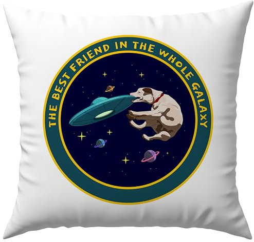 The Best Friend In The Whole Galaxy Hund Hundeliebe Weltall UFO Sci-Fi Hundemama Hundepapa Haustier Deko Kissen Geschenk